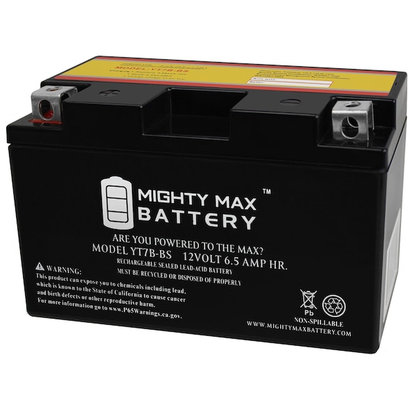 Mighty Max Battery YT7B-BS 12V 6.5AH Replacement Battery for Beta Jonathan 350 2004 MAX3946537 - main